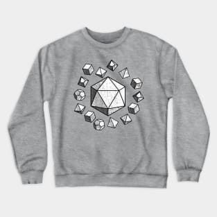 White Polyhedral Dice Set Crewneck Sweatshirt